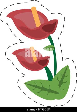 Image fleurs anthurium cartoon Illustration de Vecteur