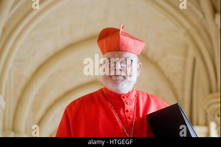 Hildesheim, Allemagne. Mar 11, 2017. Le Cardinal Reinhard Marx, le président de la Conférence épiscopale allemande, dans l'église Saint-Michel à Hildesheim, Allemagne, 11 mars 2017. Les églises catholique et évangélique d'Allemagne célèbrent le 500e anniversaire de la réforme avec un service de réconciliation dans l'église. Photo : Julian Stratenschulte/dpa/Alamy Live News Banque D'Images