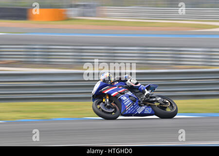 Buriram, Thaïlande. Mar 11, 2017 kraisart.decha # 24 de la Thaïlande avec Yamaha YZF R6 dans le championnat du monde de Superbike (worldssp) à chang circuit international le 11 mars 2017 à buriram thaïlande. crédit : chatchai/somwat alamy live news Banque D'Images