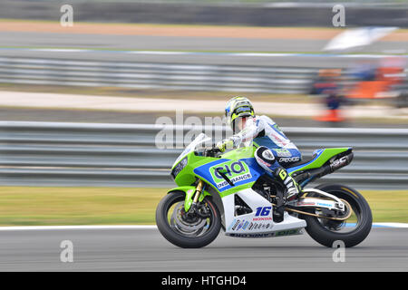 Buriram, Thaïlande. 11 mars 2017.Jules Cluzel #16 de France avec la Honda CBR600RR au Championnat du monde Supersport (WorldSSP) sur le circuit international de Chang le 11 mars 2017 à Buriram Thaïlande. Crédit : Chatchai Somwat/Alamy Live News Banque D'Images