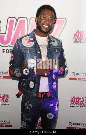 Hollywood, FL, USA 14th Mar, 2017 Gucci Mane visis 99JAMZ station de radio le 14 mars 2017 à Hollywood, en Floride Banque D'Images