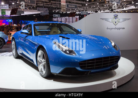 Genève, SUISSE - Le 3 mars 2015 : Carrozeria Touring Superleggera Berlinetta Lusso (rebodied Ferrari F12) illustré à la 85e la Genève internationale Mo Banque D'Images