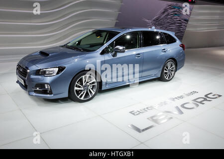 Genève, SUISSE - Le 3 mars 2015 : Subaru Levorg dévoilé à la 85e International Salon Automobile de Genève à Palexpo. Banque D'Images