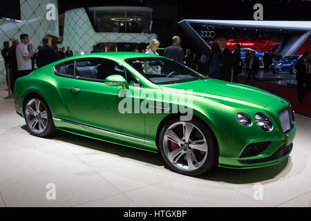 Genève, SUISSE - Le 4 mars 2015 : Bentley Continental GT Speed au 85e Genève International Motor Show à Palexpo. Banque D'Images