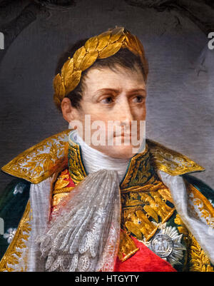 Napoléon Bonaparte comme roi d'Italie par Andrea Appiani, huile sur toile, 1805. Détail d'une plus grande peinture, HTGYTX. Banque D'Images