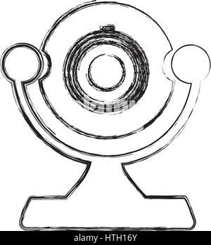 Croquis de monochrome desktop webcam Illustration de Vecteur
