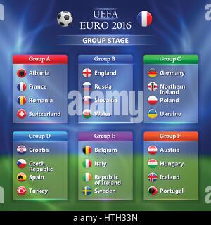 Euro 2016 phase groupe concept Illustration de Vecteur