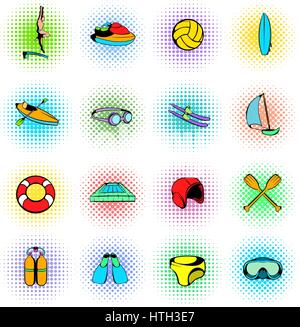 Sport eau Icons set Illustration de Vecteur