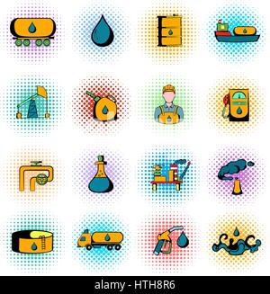 Industrie pétrolière icons set Illustration de Vecteur