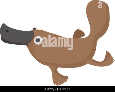 Ornithorynque australien, l'icône de style cartoon Illustration de Vecteur