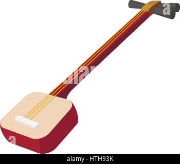 L'icône de shamisen, cartoon style Illustration de Vecteur