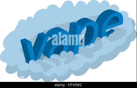 Vape mot icône de nuage, cartoon style Illustration de Vecteur