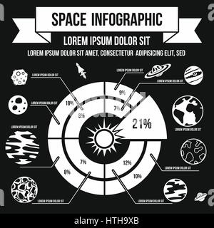 Infographie de l'espace, le style simple Illustration de Vecteur