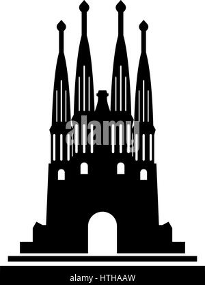 L'icône de la Sagrada Familia représentés sur un fond blanc dans le Vector Illustration de Vecteur