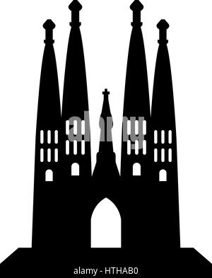 L'icône de la Sagrada Familia représentés sur un fond blanc dans le Vector Illustration de Vecteur