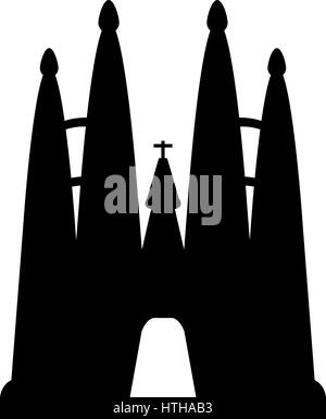 L'icône de la Sagrada Familia représentés sur un fond blanc dans le Vector Illustration de Vecteur