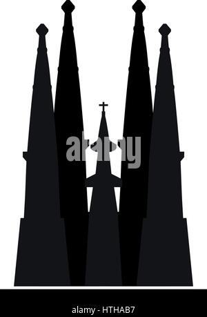 L'icône de la Sagrada Familia représentés sur un fond blanc dans le Vector Illustration de Vecteur