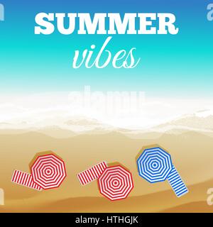 Vue de dessus d'un vecteur sur la plage et parasols. La texture de la plage Illustration de Vecteur