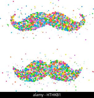 Dessin abstrait d'une moustache de cercles multicolores. Vector illustration. Illustration de Vecteur