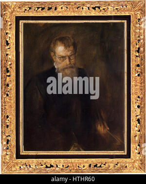 Franz von Lenbach, un peintre allemand, dans un autoportrait, vers 1900. Banque D'Images