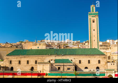 Vue de la mosquée Rcif à Fes, Maroc Banque D'Images