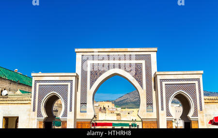 Nouveau portail en Rcif Médina de Fès - Maroc Banque D'Images