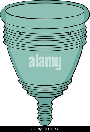 Dessin vectoriel isolés d'une coupe menstruelle en silicone réutilisable Illustration de Vecteur