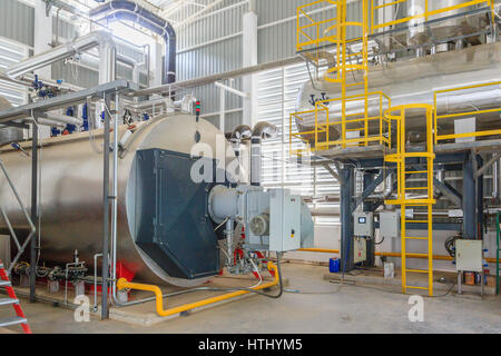 Chaudières gaz gaz en chaufferie pour la production de vapeur Banque D'Images