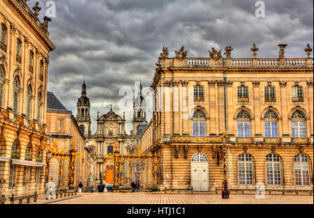 Vue de la cathédrale de la Place Stanislas - Lorraine, France Banque D'Images