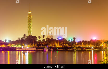 Vue de la tour du Caire le soir - Égypte Banque D'Images