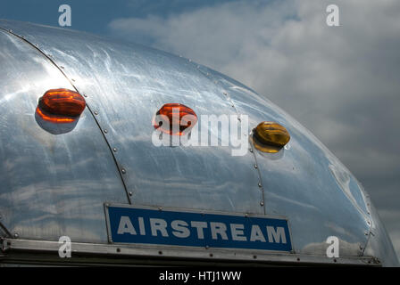 Le toit d'une caravane Airstream. Banque D'Images