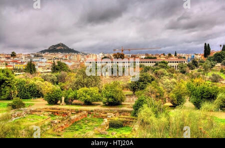 Vue de l'Agora antique d'Athènes - Grèce Banque D'Images