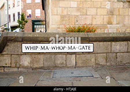 Fouetter Ma Whop Ma Gate street sign, New York Banque D'Images