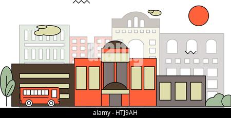 Appartement lumineux illustration de bâtiment de l'école Illustration de Vecteur