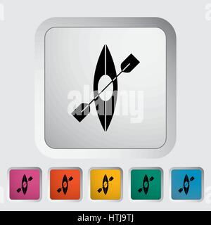 Canot. Seule simple icône du bouton. Vector illustration. Illustration de Vecteur
