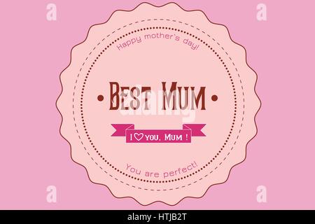 Happy mothers day badge ruban Illustration de Vecteur