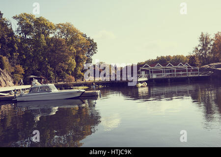 Guest Harbour sur l'île de Grinda au coeur de l'archipel de Stockholm, Suède, Scandinavie Banque D'Images