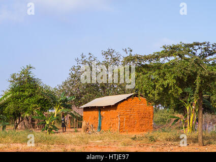 Maison traditionnelle africaine dans la région de Malindi. Au Kenya. Banque D'Images