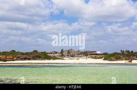 Vue sur la plage. Watamu, Kenya. Banque D'Images