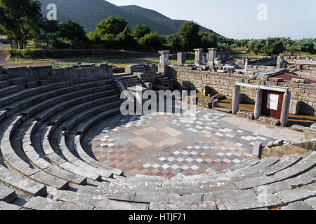 L'Ekklesiasterion de l'Asklepieion dans le site archéologique de l'ancienne Messène dans le Péloponnèse, Grèce Banque D'Images