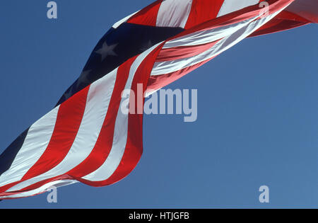 United States Flag Ecornet Souffler dans le vent Banque D'Images