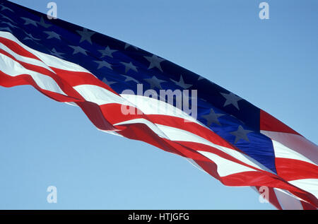 United States Flag Ecornet Souffler dans le vent Banque D'Images