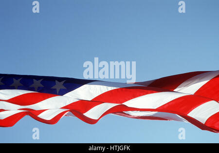 United States Flag Ecornet Souffler dans le vent Banque D'Images