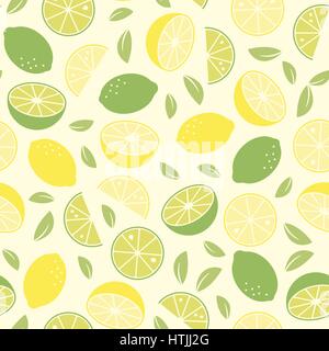 Motif de fond transparente de citrons et limes Illustration de Vecteur