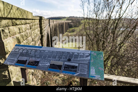 L'étonnante Hewenden Viaduct près de Cullingworth, Bradford, West Yorkshire sur une belle journée de printemps ensoleillée Banque D'Images