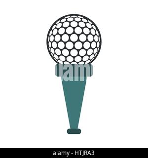 Balle de Golf sur une icône en t Illustration de Vecteur