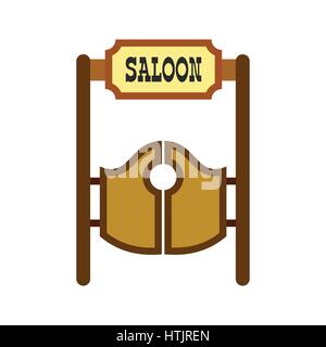 Old western saloon icône portes battantes Illustration de Vecteur