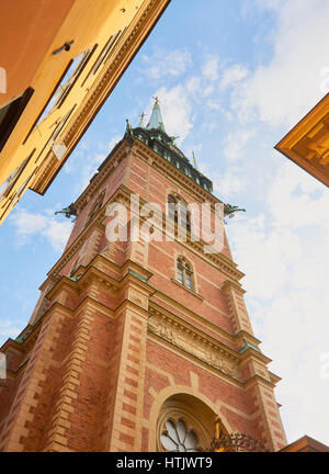 Clocher de Storkyrkan, la cathédrale de Stockholm et son plus ancien bâtiment, consacrée en 1306, Gamla Stan, Stockholm, Suède, Scandinavie Banque D'Images