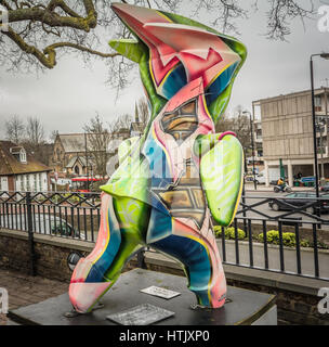 Graffiti paralympiques Mandeville à Roehampton, SW London, UK Banque D'Images