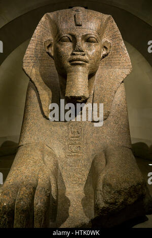 Antiquités égyptiennes du musée du Louvre,grand sphinx de Tanis, Paris, France. Banque D'Images